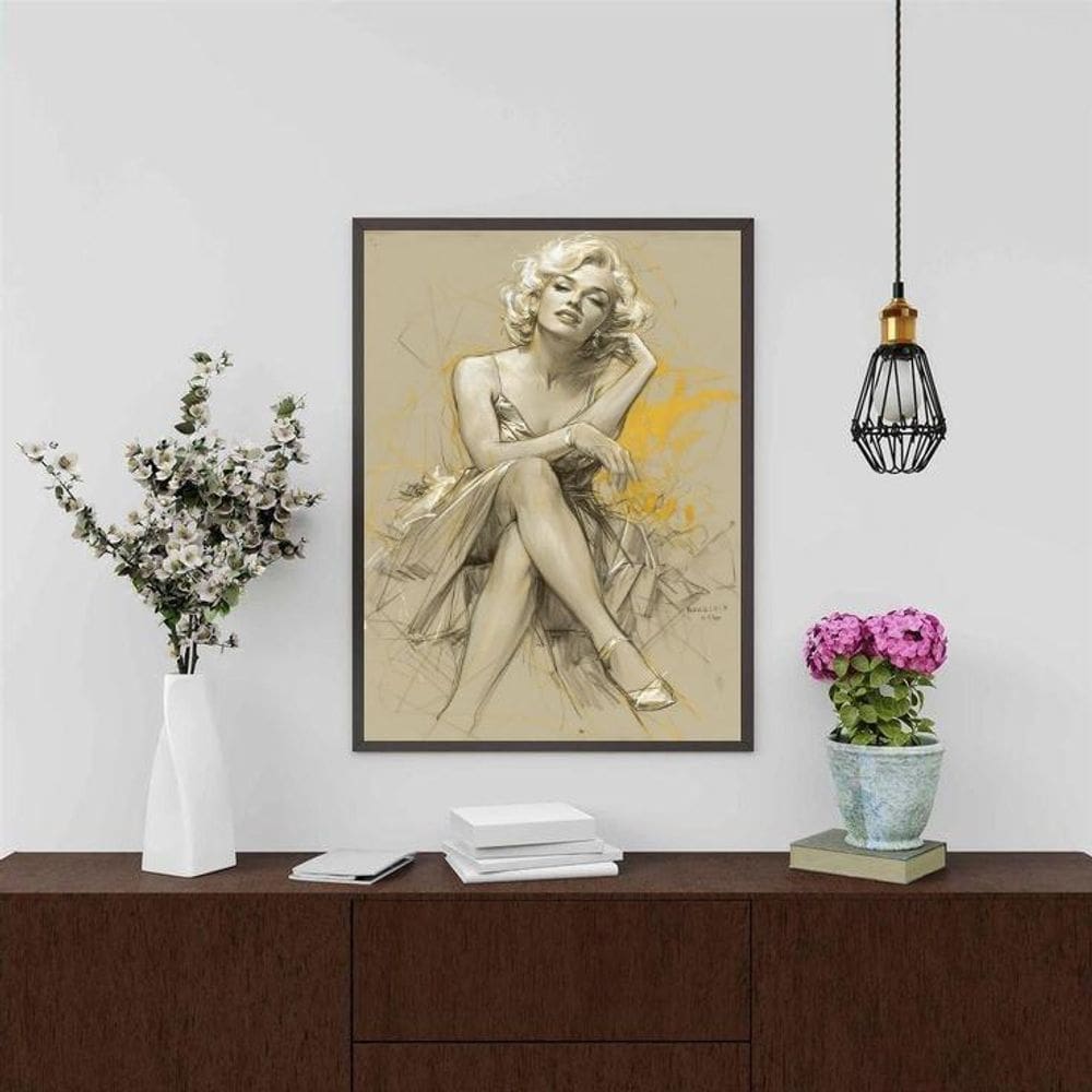 Quadro Decorativo Arte Marilyn Monroe 45X34Cm