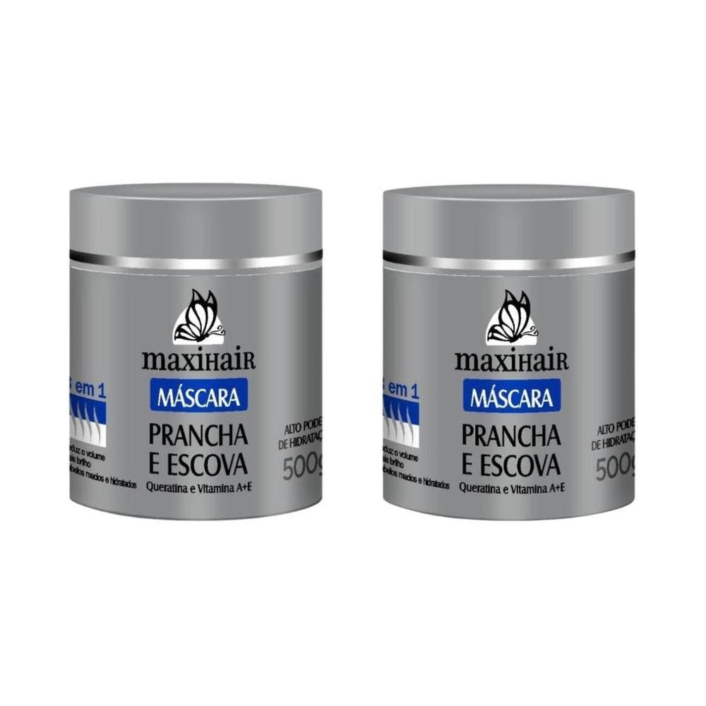 Mascara Maxihair 500G Prancha E Escova 3 Em 1 - Kit Com 2Un