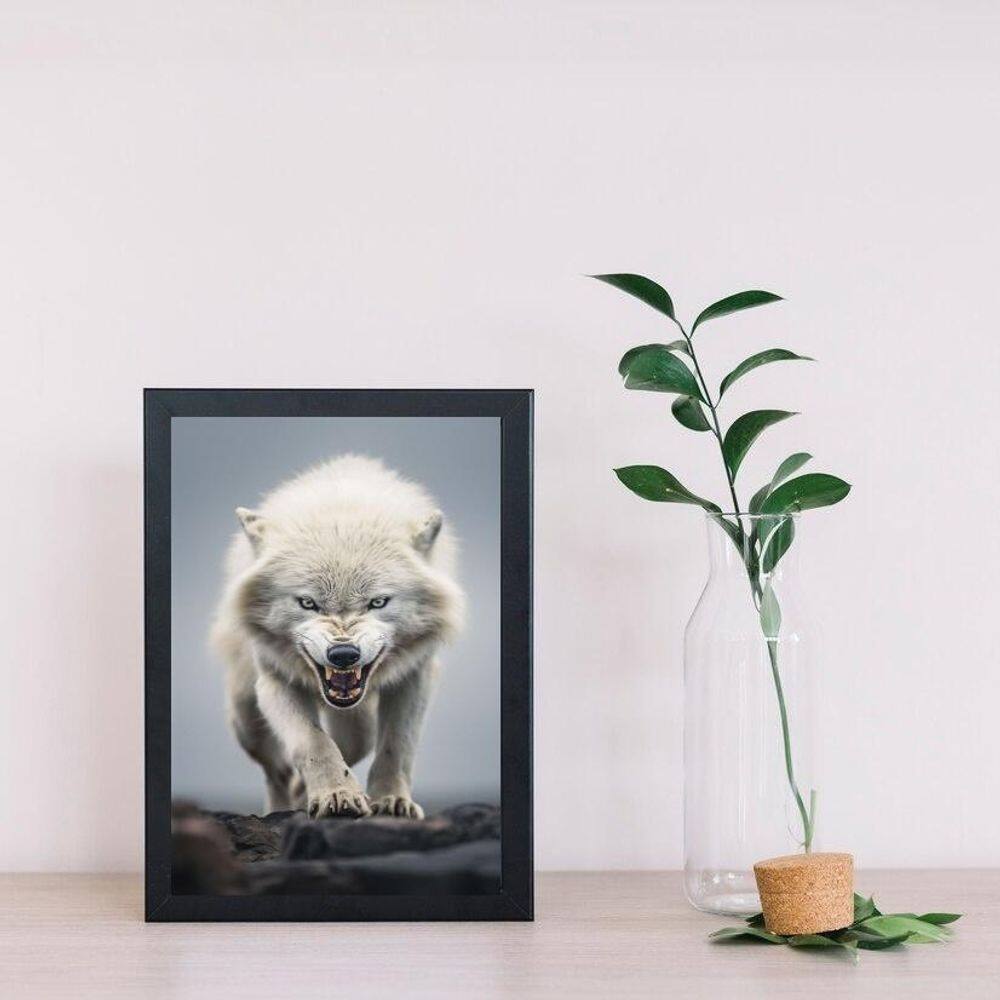 Quadro Arquétipo Lobo Feroz 24X18Cm