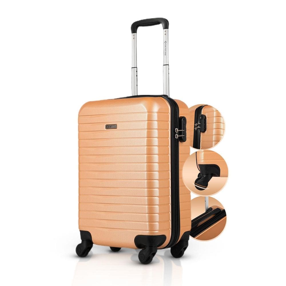 Mala Bordo 10Kg 20 Pol Rodas 360 Cadeado Deluxe Abs Premium