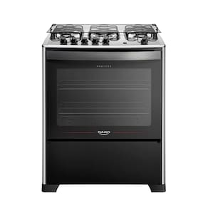 Fogão 5 Bocas a Gás Dako Magister com Acendimento Automático Tripla Chama Mesa de Inox Preto Bivolt