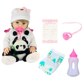 Boneca Bebê Reborn Realista Olhos Azuis com Acessórios Baby Star