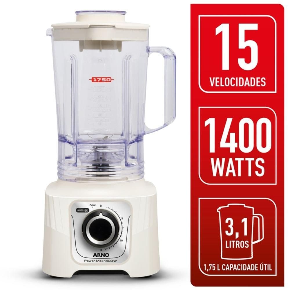 Liquidificador Arno Power Max 1400W Marfim LN64