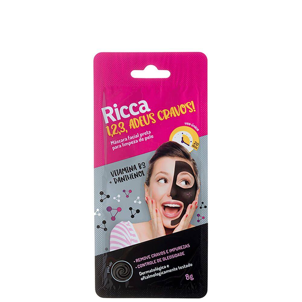 Kit com 3 Máscaras Faciais Preta Removedora de Cravos Ricca