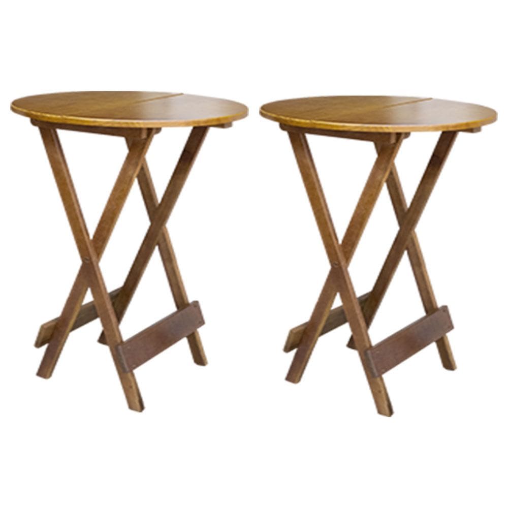 Kit 2 Mesas de Madeira Bistrô Dobravel Ideal para Bar e Restaurante Caramelo