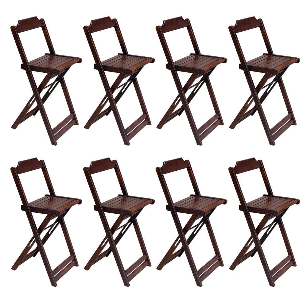 Kit 4 Jogos de Mesa Bistrô de Madeira com 2 Cadeiras Dobravel Ideal para Bar e Restaurante Imbuia