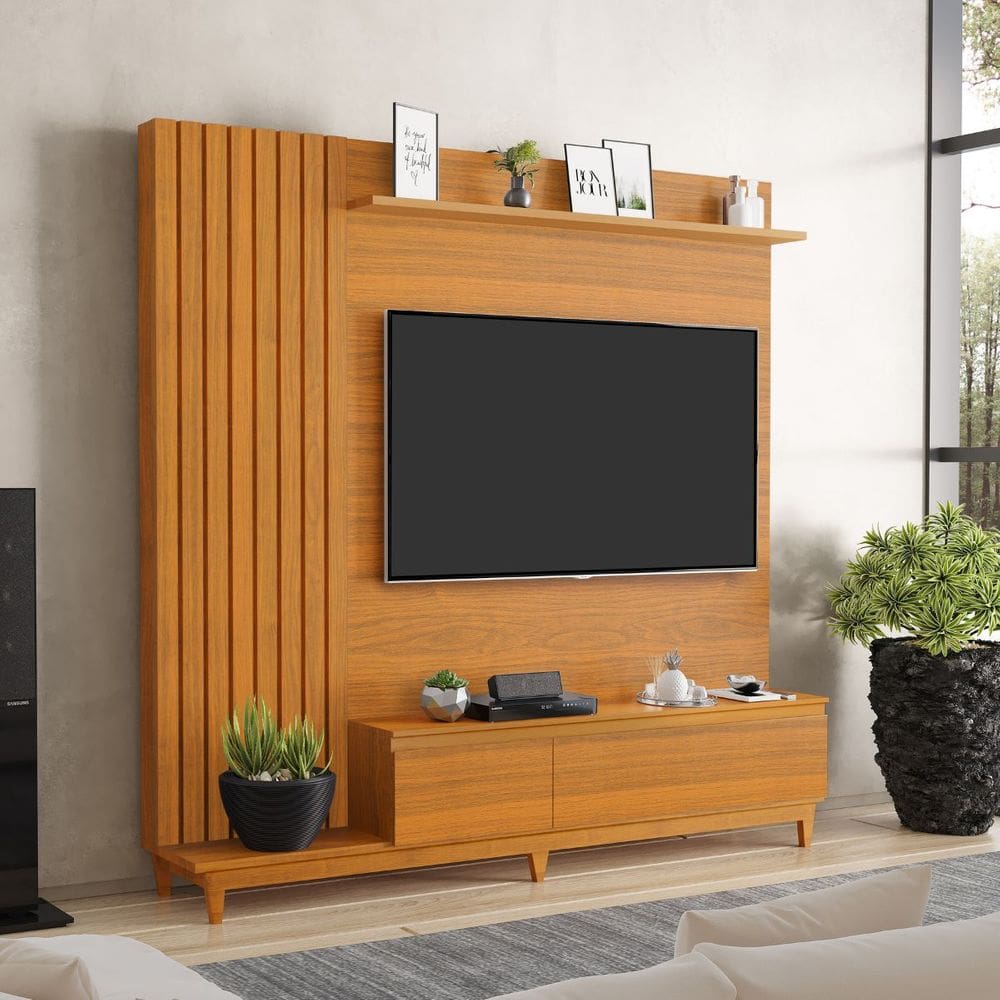Rack Painel Para Sala Ripado Jakarta Para TV até 65 Polegada