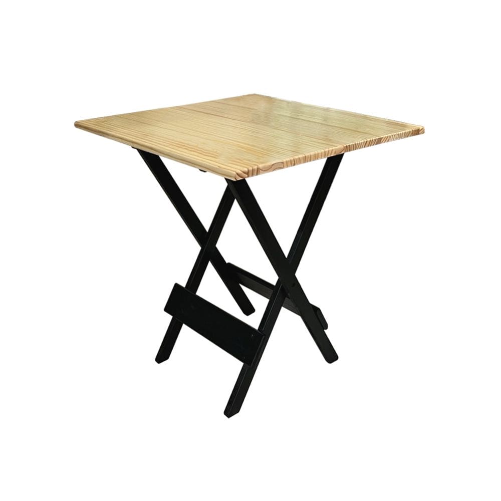 Mesa Dobravel Bar 70x70 em Madeira Padrão Soberano - Natural/preto