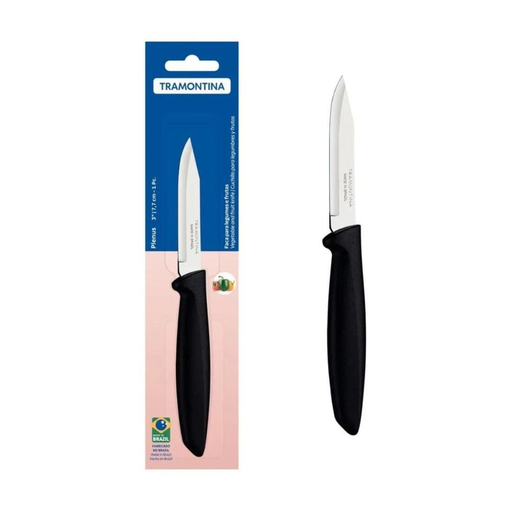 Faca Legumes e Frutas Tramontina Plenus Inox 23420103 Preto