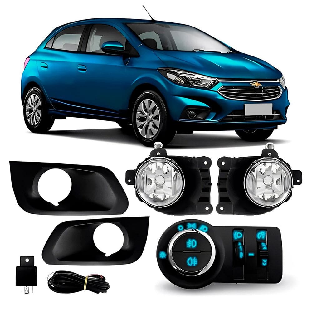 Kit Farol de Milha Onix Lt Prisma 17/19 com Moldura + Botão