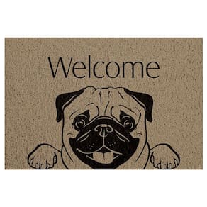 Tapete Kapazi Vinil 01PETDWPG01 40X60 Dog Pug Welcome