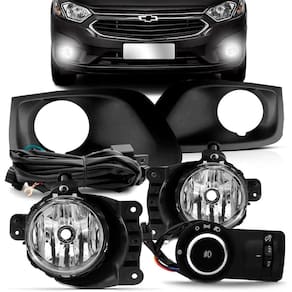 Kit Farol de Milha Neblina Onix Prisma Cobalt Spin + Moldura