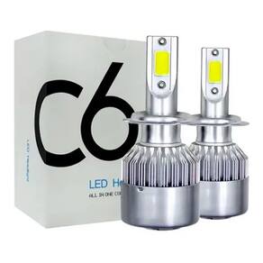 Par Lâmpada Automotiva Super Led Efeito Xenon Farol Carro H1