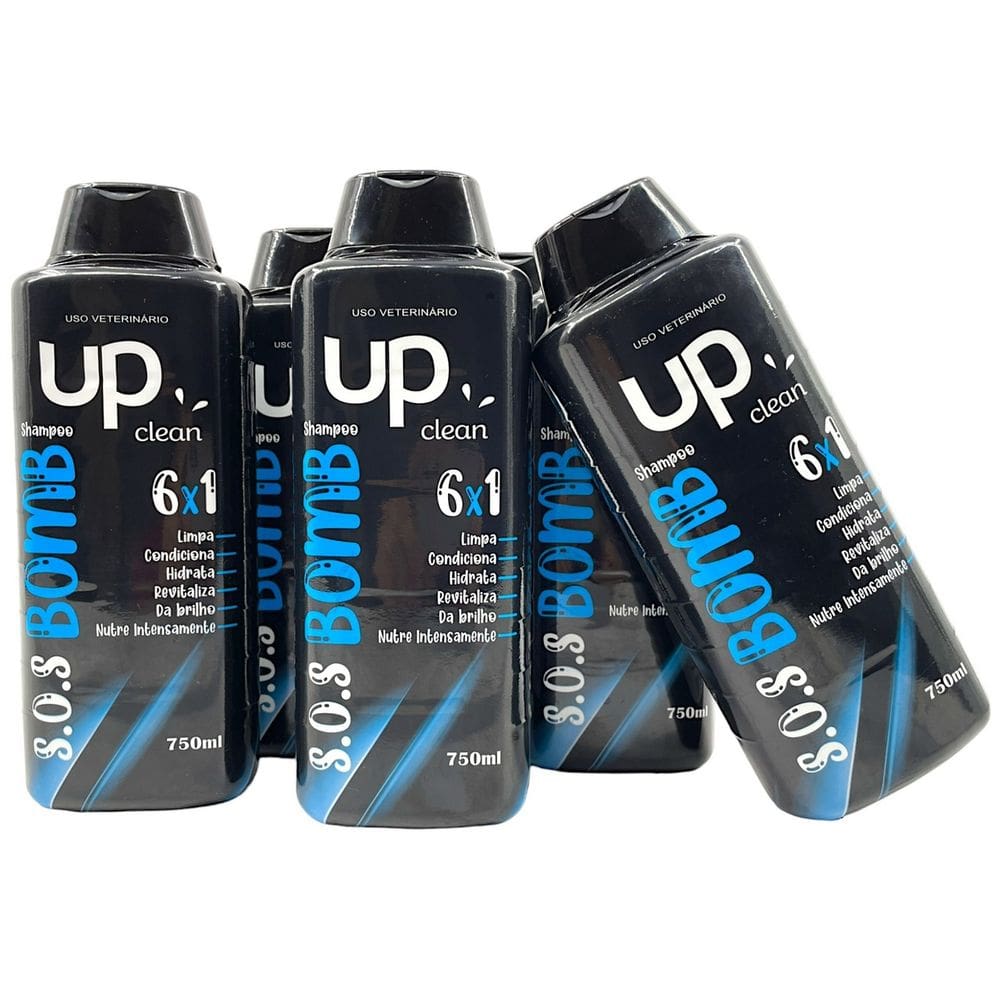 5x Shampoo 6 Em 1 Condicionador Hidrata Pet Cães E Gatos 750ml