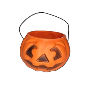 Mini Balde Doces Abóbora 7Cm Laranja Halloween Decorativo