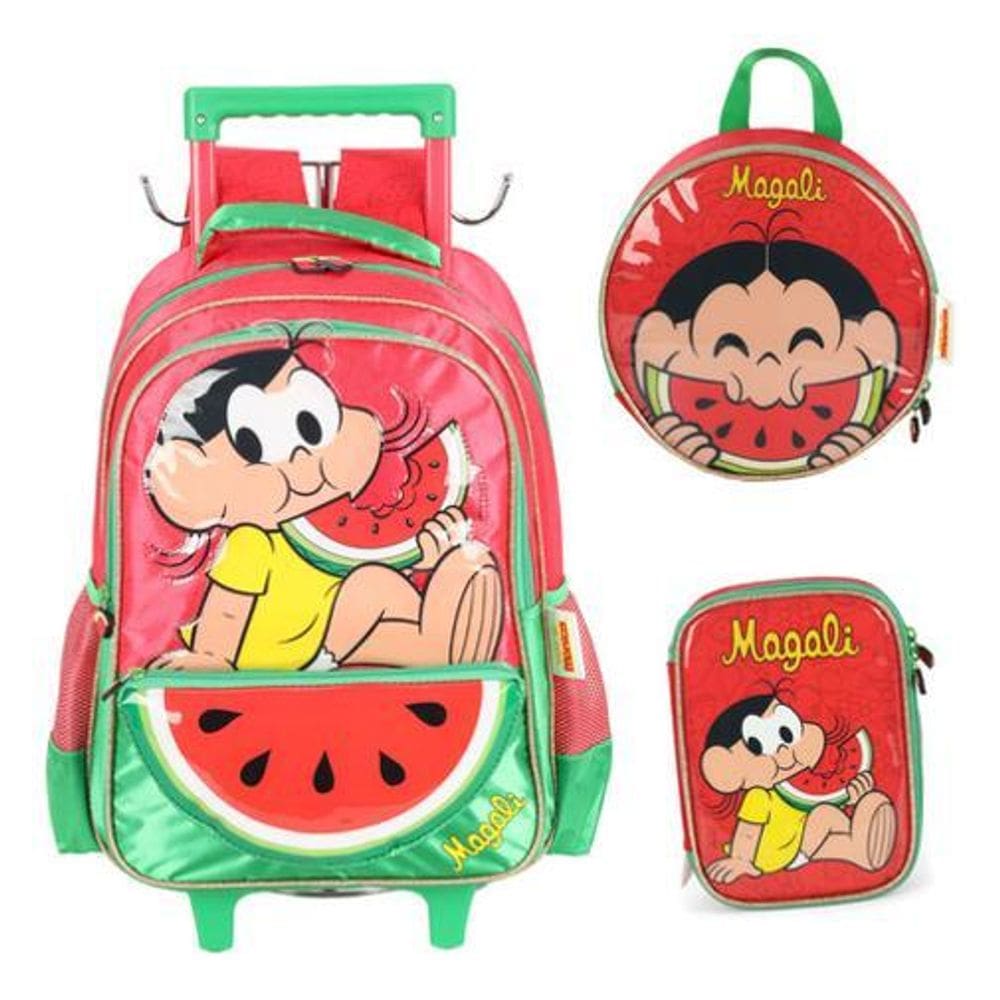 Kit Mochila Carrinho Turma Da Mônica Magali