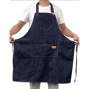 Avental Jeans Impermeável Bolsos Impermeável Garçom Tosador