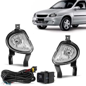 Kit Farol de Milha Auxiliar Corsa Classic 2003 2010 C/botão
