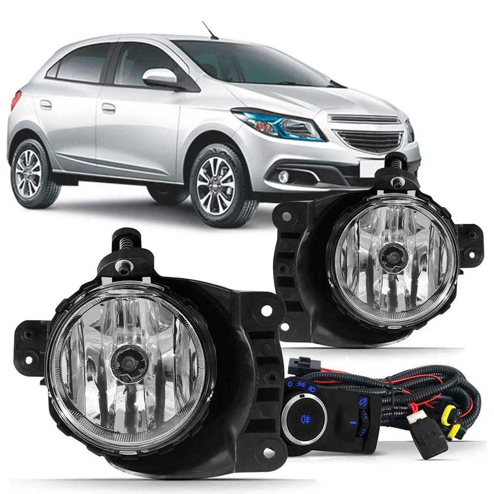 Kit Farol de Milha Auxiliar Onix 2012 a 2019 Botão Original