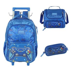 Kit Mochila Carrinho E Alça Nas Costas Up4You Vídeo Game