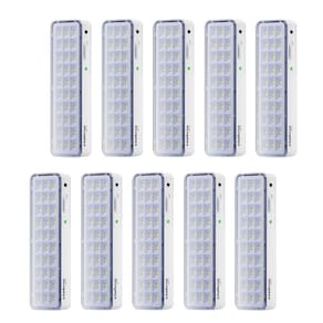 Kit 10 Luminárias de Emergência Led Intelbrás Autônoma Lea 31 com 30 Leds Branco Bivolt