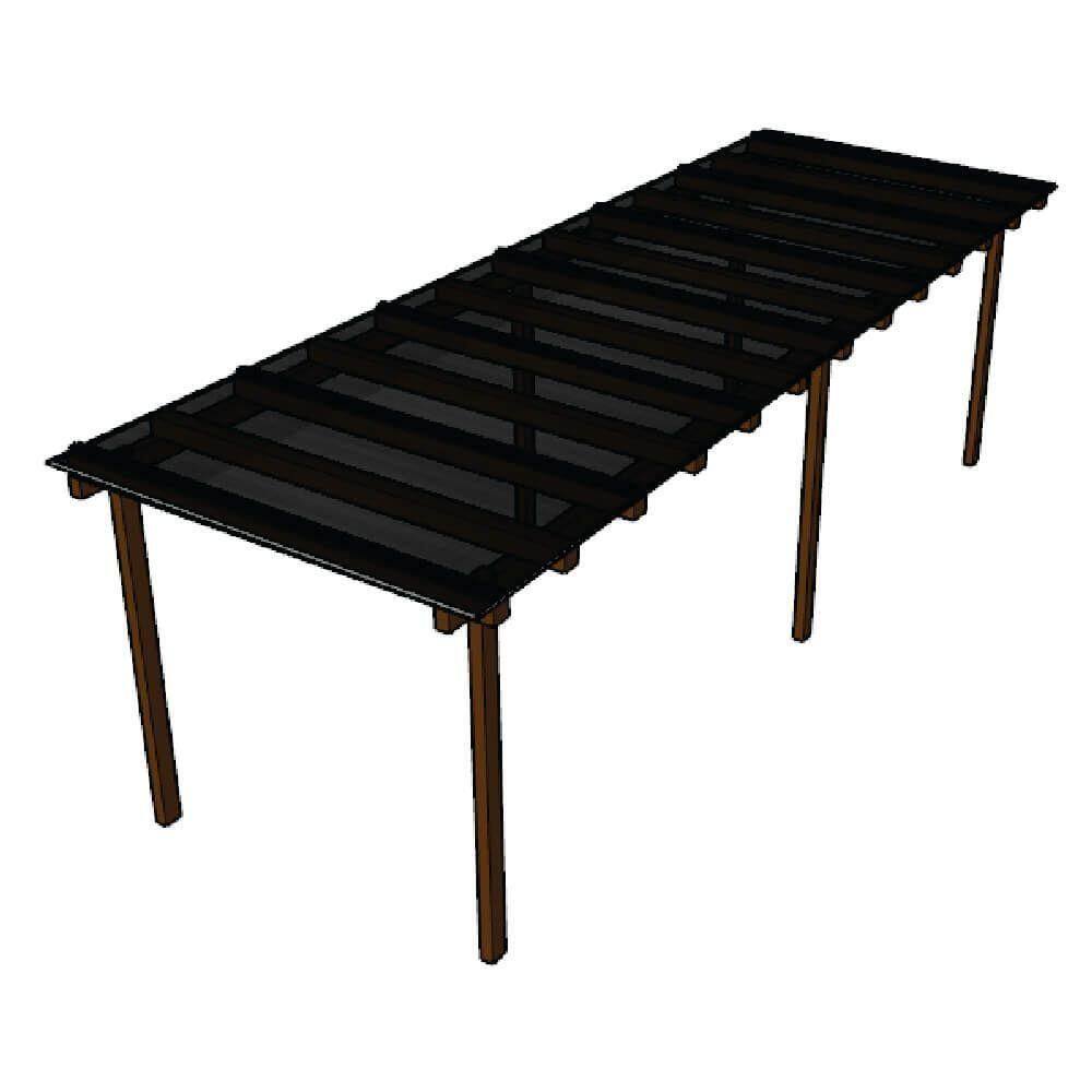 Kit Policarbonato Fume 4mm 6,00m X 1,50m - Perfis Naturais