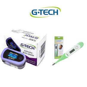 Oximetro De Pulso De Dedo Com Curva OLED Gtech + Termômetro Digital Axilar