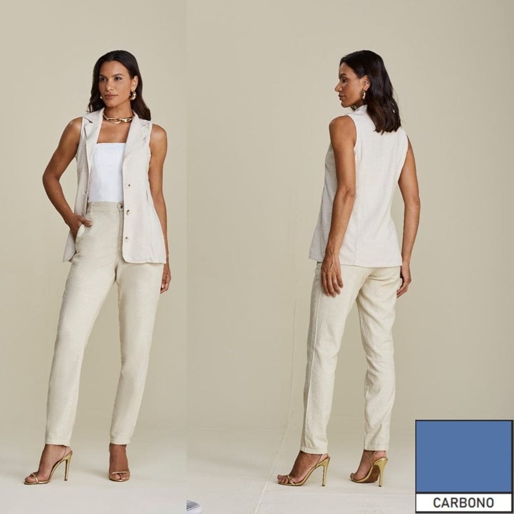 Calça cigarrete  linho Cris Jeans