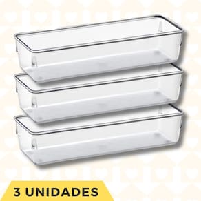 3 Peça Organizador Gaveta Maquiagem Talheres Modular Acrilico