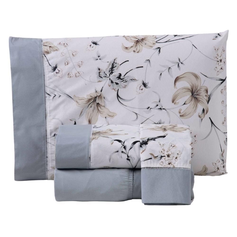 Jogo Cama Lençol Encanto Casal Padrão Estampado Percal 180
