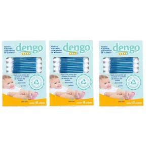 Kit 3 Hastes Cotonete Bebes Recem Nascido Dengo Baby C/48