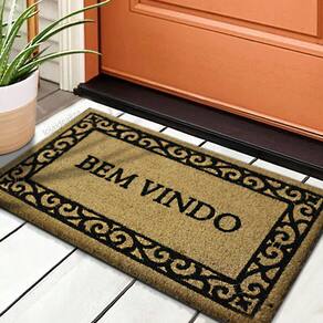 1 Tapete Porta Capacho Fibra Coco Antiderrapante 33x60 E13
