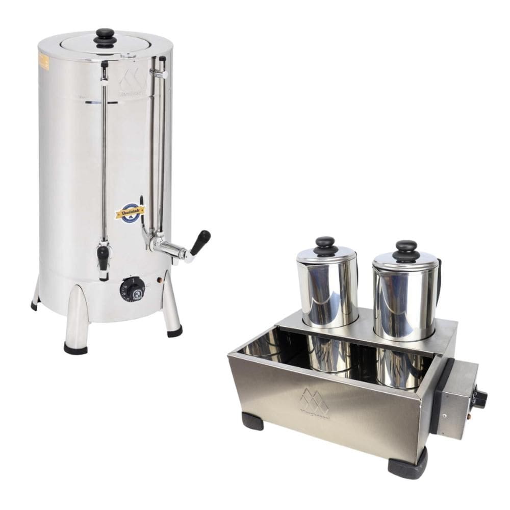 Kit Cafeteira Tradicional 8L Máquina de Café + Esterilizador 2 Bules de 1,8L Cada Marchesoni - 127 V