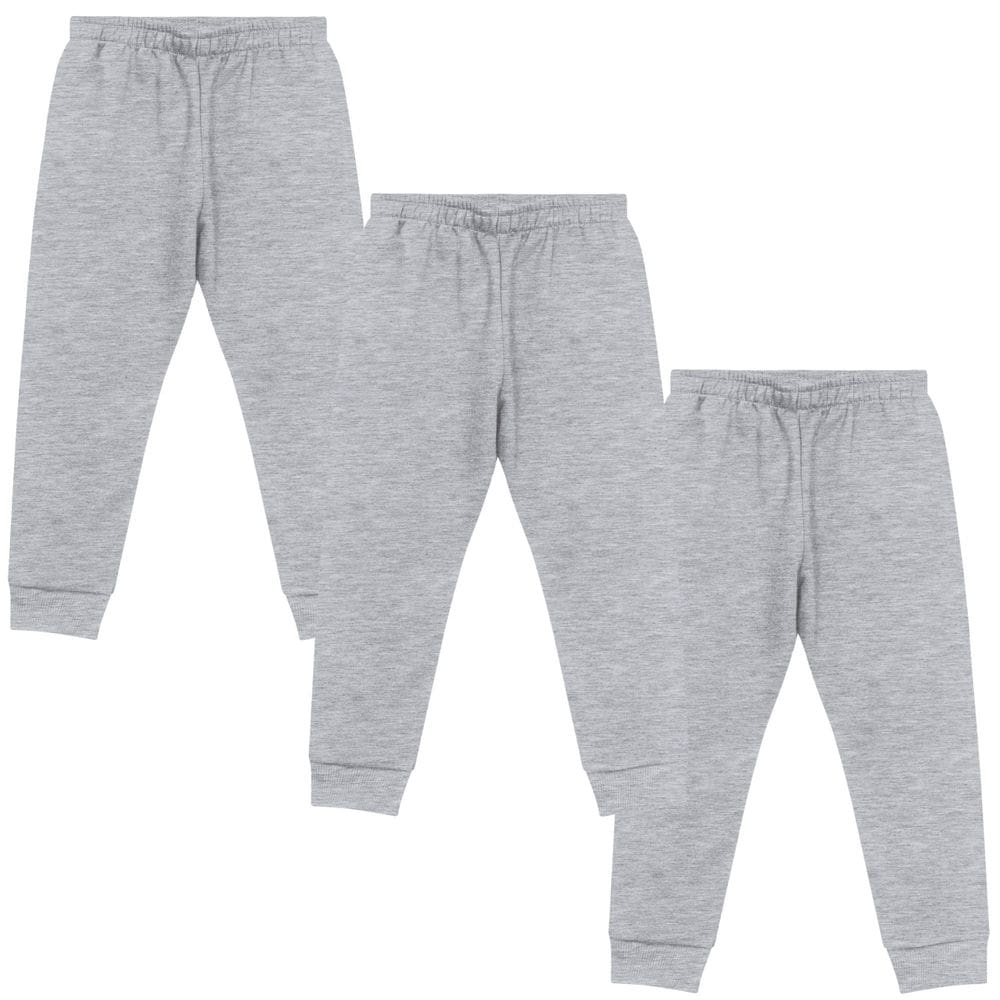 Kit 3 Calças Kyly Moletom Flanelado Infantil Unissex Cinza