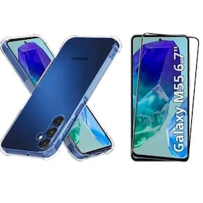 Kit Capa Anti-Impacto + Película 3D Para Samsung Galaxy M55