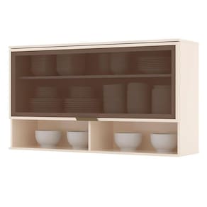 Armário Aéreo 1 Porta Basculante De Vidro 120 Cm évelin Off White - Henn