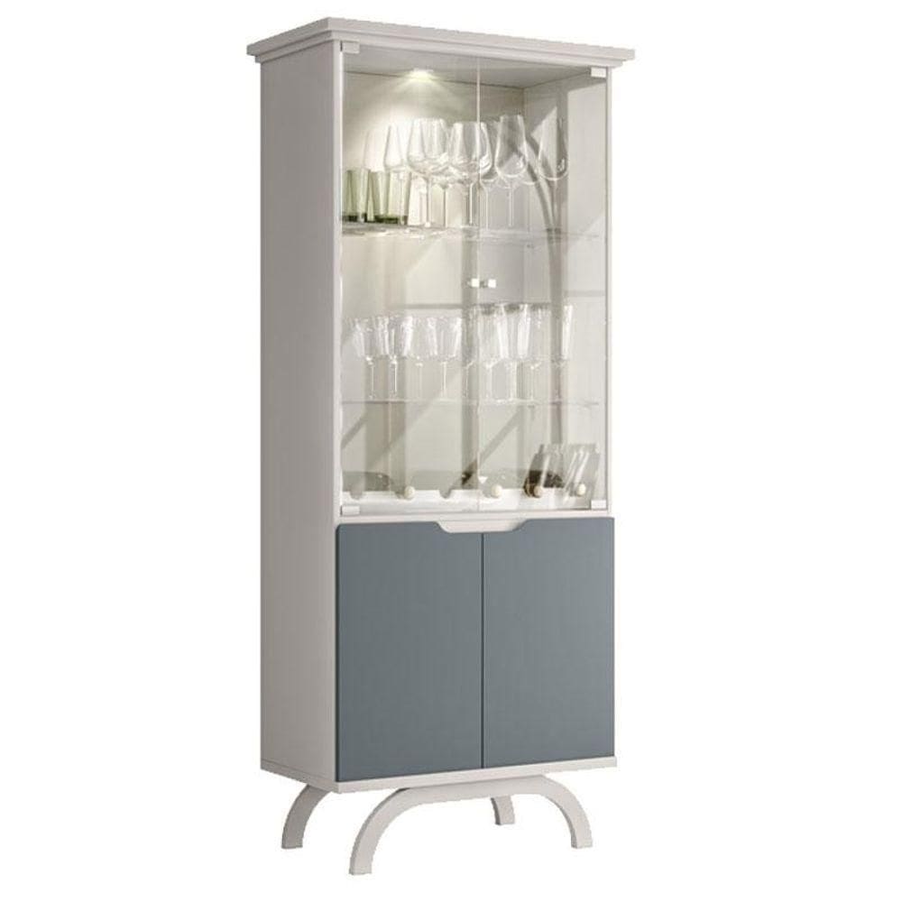 Cristaleira Vicenza Off White Cinza - New Ceval