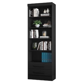 Estante Para Livros 2 Gavetas 3420 Preto Fosco - Qmovi