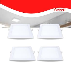 Kit 4 Painel Pop LED Plafon De Embutir 12W Quadrado 17cm Luz Neutra 4000K Bivolt Avant