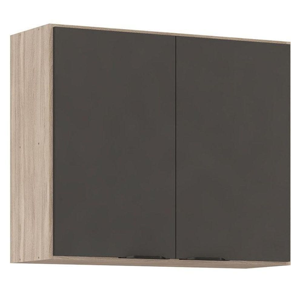 Armário Aéreo Para Cozinha Firenze 2 Portas Avena Grafito - Demóbile