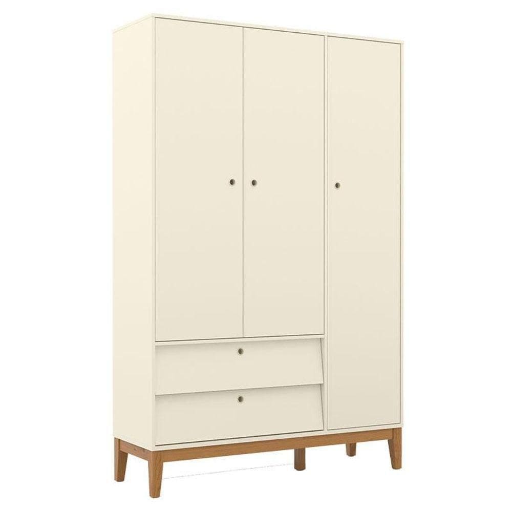 Guarda Roupa Infantil 3 Portas Unique Off White Eco Wood - Matic