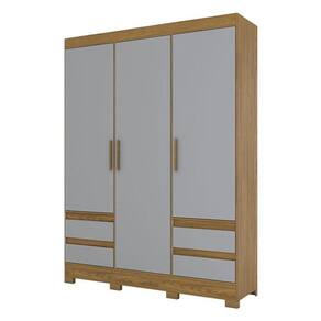 Guarda Roupa Casal Lema Nature Cinza - Briz Móveis