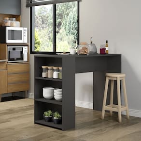 Bancada para Cozinha com 2 Prateleiras 136x90cm Cinza