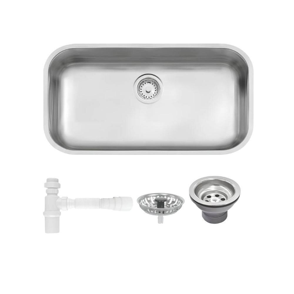 Cuba De Inox Lavínia 56x34cm 4.1/2` Com Válvula 94024/102 Acetinada Tramontina com Sifão Universal Com Copo