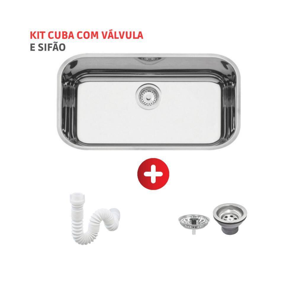 Cuba Lavínia AçoInoxC/VálvulaC/SifãoSanfoUniversalTramontina