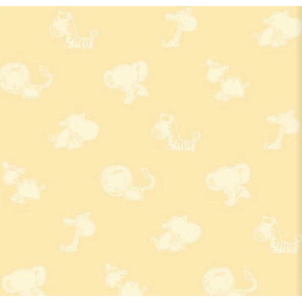 Papel de Parede Safari Friends Infantil Amarelo SF6221