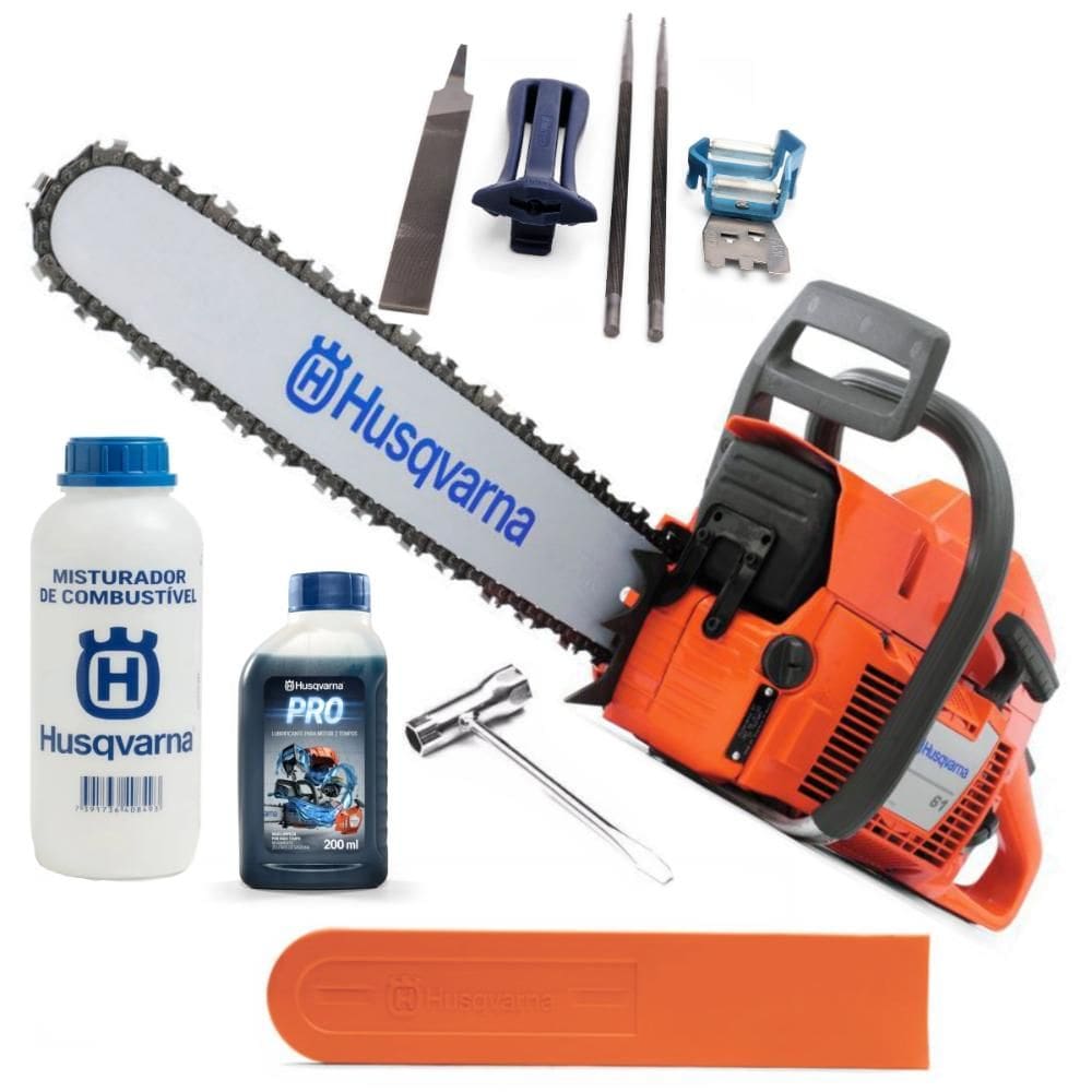 Motosserra Husqvarna 61 Sabre 15 28 Dentes 61,5cc Kit Afiador Com Lima