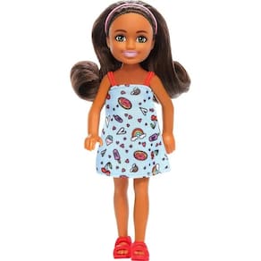 Barbie Chelsea Vestido Azul e Sapatos Laranja - Mattel