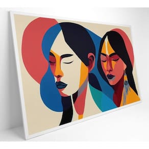 Quadro Ilustração Mulher Indígena Medidas 120x80 Cm Impressão Adesivo Fotográfico