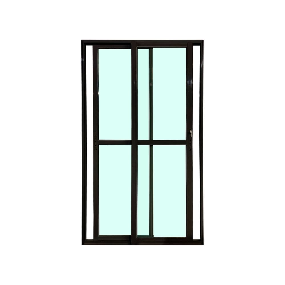 Porta Balcão 2 Folhas Vidro 210x180 Preto Linha 25
